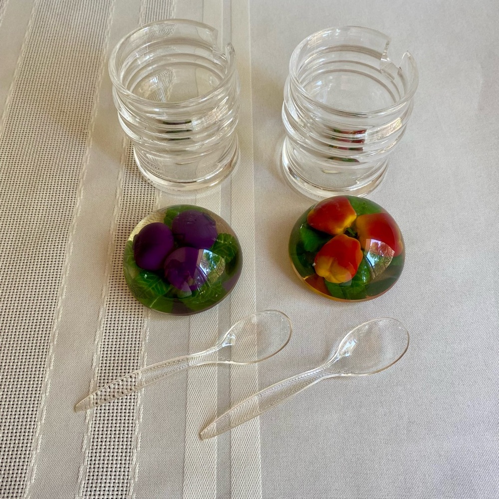 Vintage Acrylic Condiment Set Lucite - Picture 14 of 16